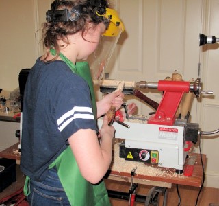 One of the two lathes loaned by Axminster tools